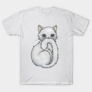 Cute Fluffy Kitten, Grey T-Shirt